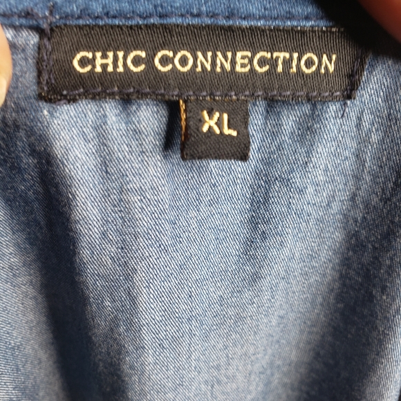 Chic Connection Chambray Dress Size Extra Large - Picture 10 of 11